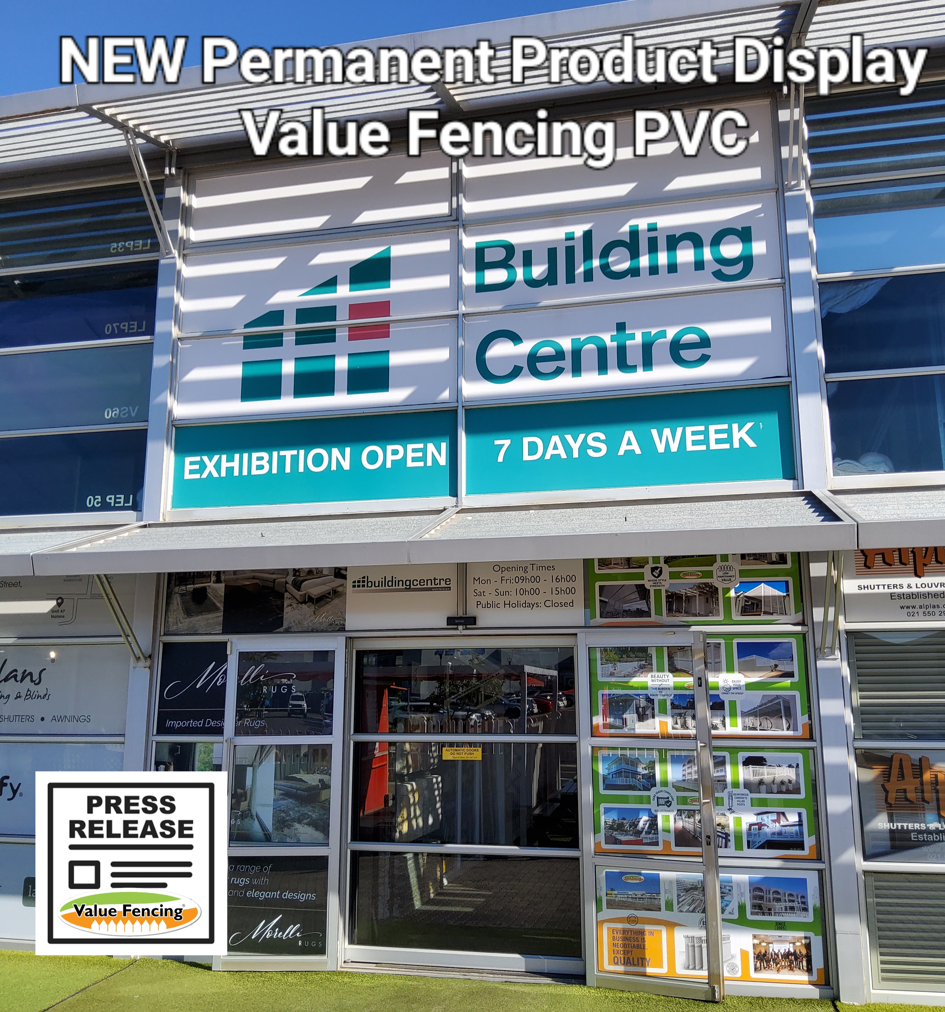 value fencing building centre cape town pvc fencing display outdoor signage vinyl fencing south africa cape town expo entrance fencing panels no maintenance fence cape winelands supplier pergola signa